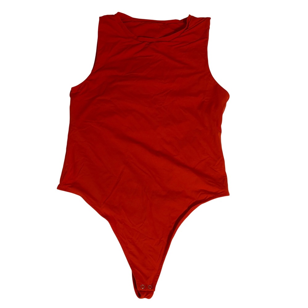 Vitality x Balance Athletica Red Orange Sleeveless Bodysuit XL Thong Back Tank